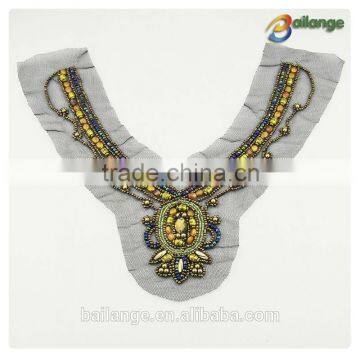 Unique design handmade beaded collar/neck trim for clothes