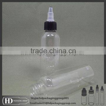 Twist cap 60ml pet e liquid bottles clear dropper plastic eye dropper bottles for PET twist cap bottle