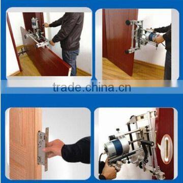 Portable wood door lock hole mortiser