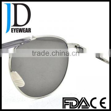 Cool and Fashion Silvery Aviator Mirror Lens Ladies Metal Sunglasses.
