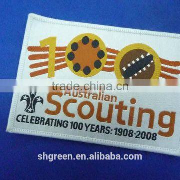 White twill garments/bags woven labels,woven patches