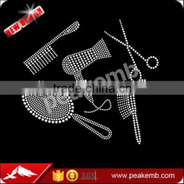 Cheap hair stylist rhinestone transfer for shirts