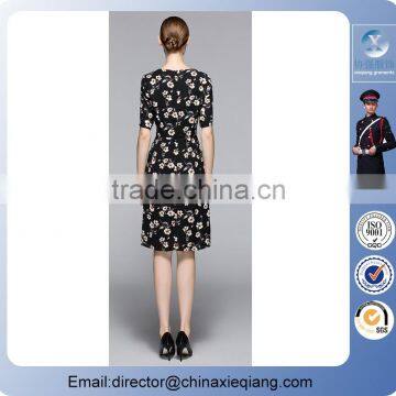 2016 Fashion Ladies Flower Dress Printed Floral Dress for Women