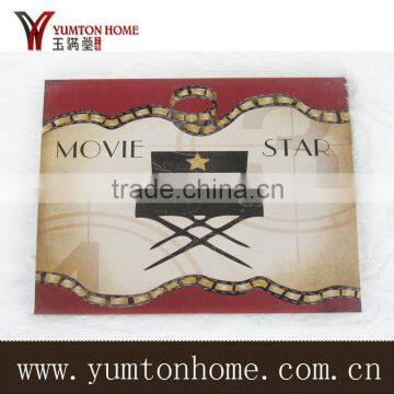 Ornamental metal antique movies wall art