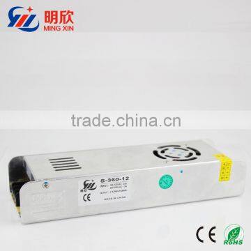 12V DC 30A switching power supplies 360w slim case led driver