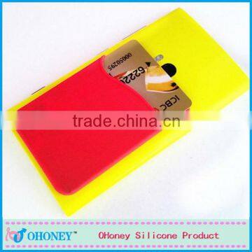 customized colors silicone business name card holder cardcase with magnetic button silicone name card holder