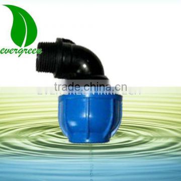 PP compression fitting 90 deg Male Elbow for PE pipe