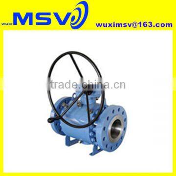 3 pc forged steel flanged connection trunnion mounted ball valve