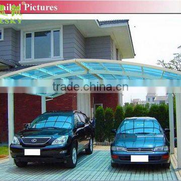 Aluminum Carport Parking Shed Metal Car Canopy With Polycarbonate Arched Roof photo-6