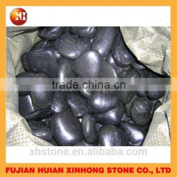 Black polished river pebbles for garden from garden prices