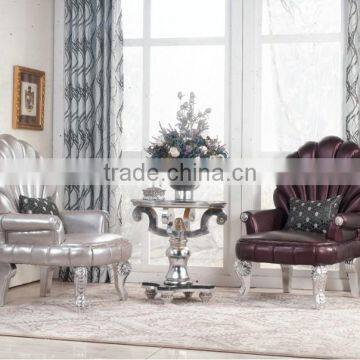 BISINI Furniture European Style Drawing Room Set, Creative Furniture Fan Shaped Wooden Leisure Chairs and Tea Table (BF01-X1181) photo-5