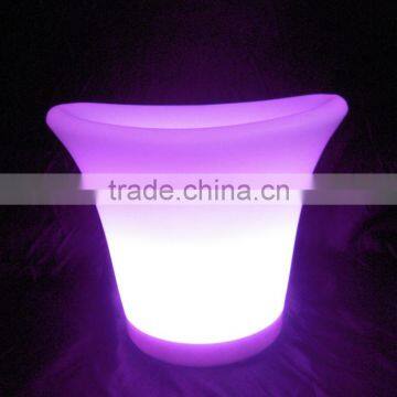 Cheap waterproof plastic large RGB LED glowing illuminated wine bucket/ice bucket/wine coolers