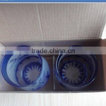 Black Slate Coaster With Hand Cut Rabbit Glass Tumbler photo-2