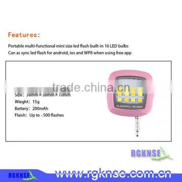 New Products 2016 ABS Front Camera Flash, Extenal Mini Selfie Led Flash Light With 16 Led Lights photo-2