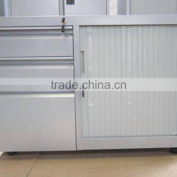 ABS Tambour door cabinet 3 drawer cabinet pedestal 3 drawer mobile caddy with ABS tambour door cabinet