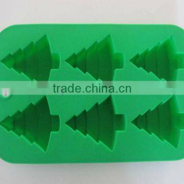 customized 6 hole tree shape silicone ice cube tray