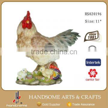 7*4*9'' Resin Home and Garden Art Statue Decoration Lively Animal Rooster Sculpture photo-5
