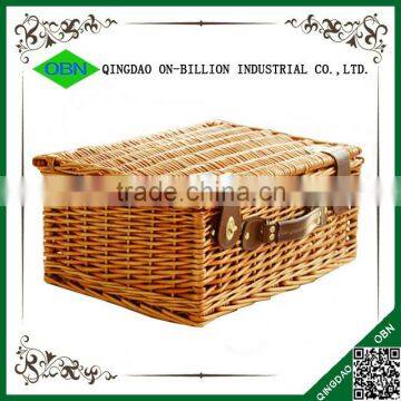 Cheap Vintage Rustic Outdoor Camping Basket Wicker Picnic Basket Set photo-4