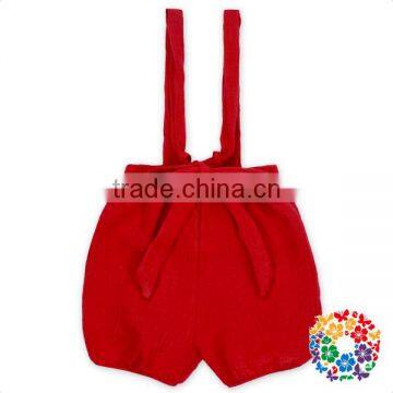 Wholesale Todder Baby Girls Red Bow Suspender Bubble Shorts