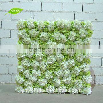 GNW FLW1508014 New hot Wholesale green silk artificial rose flower wall for wedding decoration