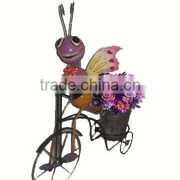 YS10400 metal butterfly garden bicycle planter made in Xiamen with size 17.5X7.5X22"