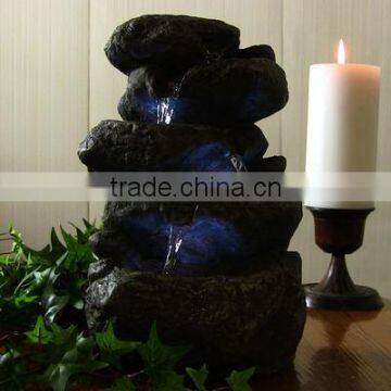 Stacked Rocks Tabletop Water Fountain With LED Lights photo-4