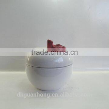 Nice Ceramic Jars White Apple Shape Candy Jar photo-2