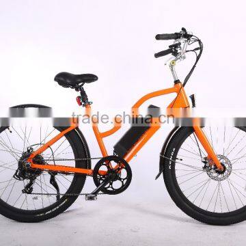 26 Inch 48V 350W Electric Beach Cruiser Bike With Full Suspension for Lady photo-4