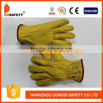 DDSAFETY Auto Luva De Couro Leather Glove Driver Yellow Cow Grain Leather Glove Driver Gloves Without Lining