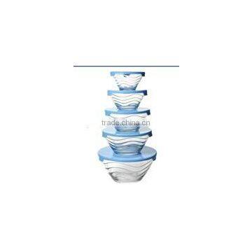 GH054 5pcs Glass Bowl Set With Deco photo-2