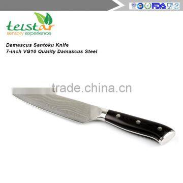 Damascus Santoku Knife - 7-inch VG10 Quality Damascus Steel, 67 Layers Full-tang Blade-razor Sharp With Protective Bolster photo-2