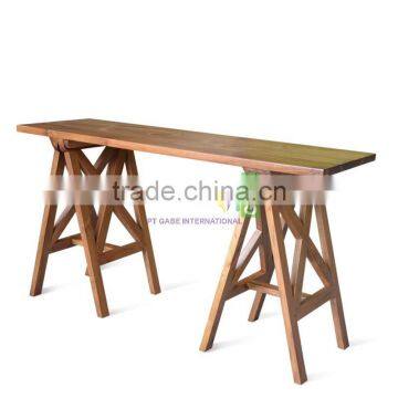 Furniture Console Bridge Style Combination Teak Wood Natural Color photo-2