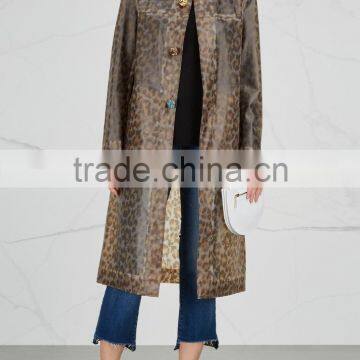 Wholesale Ladies Apparel Tonal Brown Transparent Rubberised Raincoat(DQE0362C) photo-3