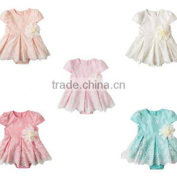 New arrival baby girl Flower Bodysuit infant girls romper with skirts