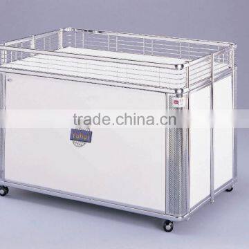 White shopping cart trolley supermarket rack promotion product