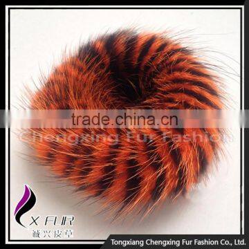 CX-E-11 Assorted Color Mink Fur Elastic Adult Hair Accessories photo-4