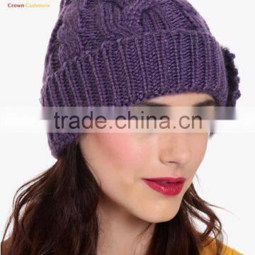 Women Knitted Cashmere Wool Winter Beanie Hat photo-4