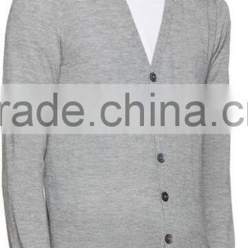 2016 Latest Mens Grey Cashmere Cardigan Sweaters photo-2