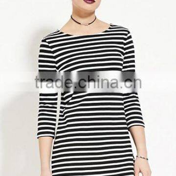 Classic Stripes Straight 7 Minutes of Sleeve Dress photo-2