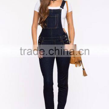 Adjustable Shoulder Strap Hip Pockets Denim Overall for Women photo-6