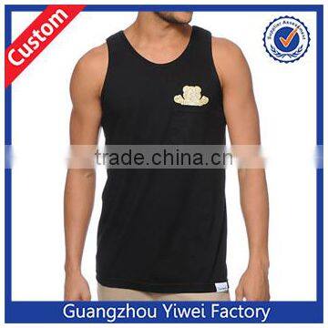 Mens Plain Black Sublimation Muscle Sports Tank Top