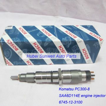 Komatsu PC300-8 injector 6745-12-3100 SAA6D114 engine injector 5263308