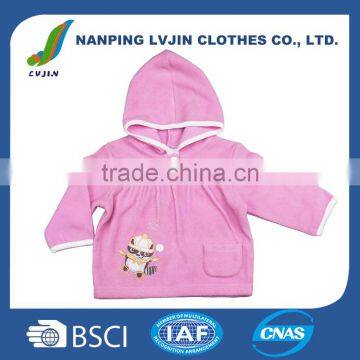 Lovely hooded baby coat brand kids girls autumn outwear with hoodies wholesale