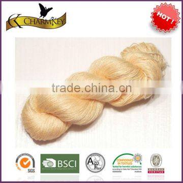 Bright and shiny 100% spun silk yarn perfect for knitting shawls