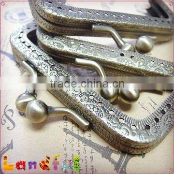 8cm Antique Bronze Metal Coin Purse Frame Clutch Purse Frame photo-4