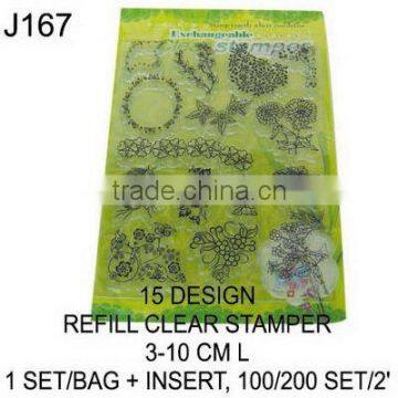 J167 15 DESIGN REFILL CLEARS STAMPER