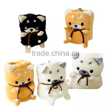 cartoon animal dog soft plush stuffed baby blanket