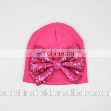 2016 Fashionable Newborn Cute Hat Girl Boy Infant Hat Baby Beanies with A Pretty Bow Accessory