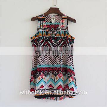 Custom label lady sleeveless ladies blouses tops chiffon tops wuhan garments apparel