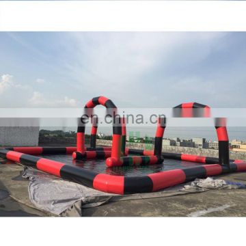 HI good quality durable pvc sports flooring black and red inflatable zorb ball race track